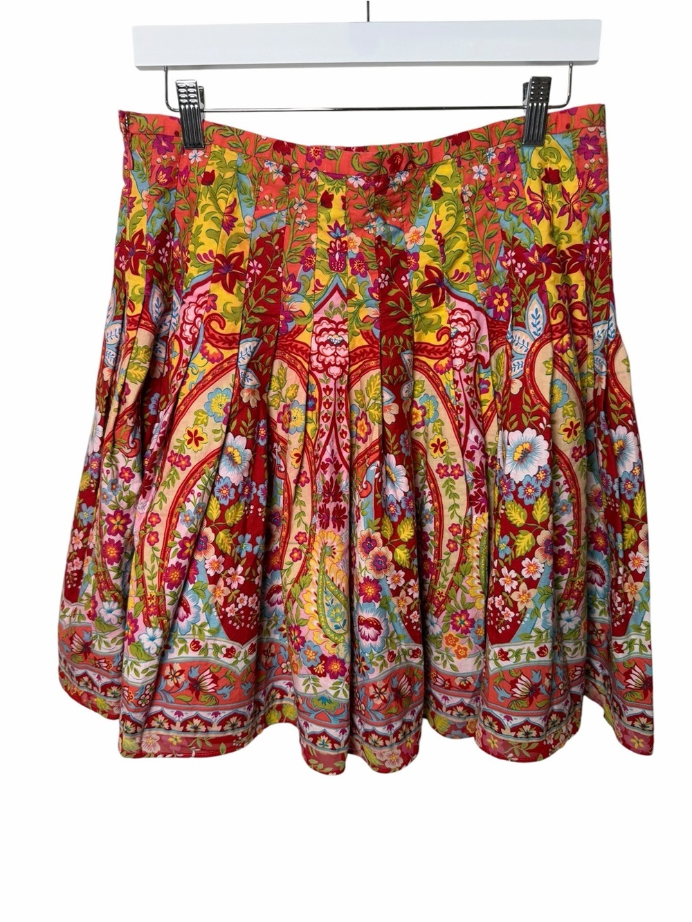 Boho Folk Art Floral Skirt Pleated Cottagecore Festival Statement Bandolino 12 - Picture 4 of 11